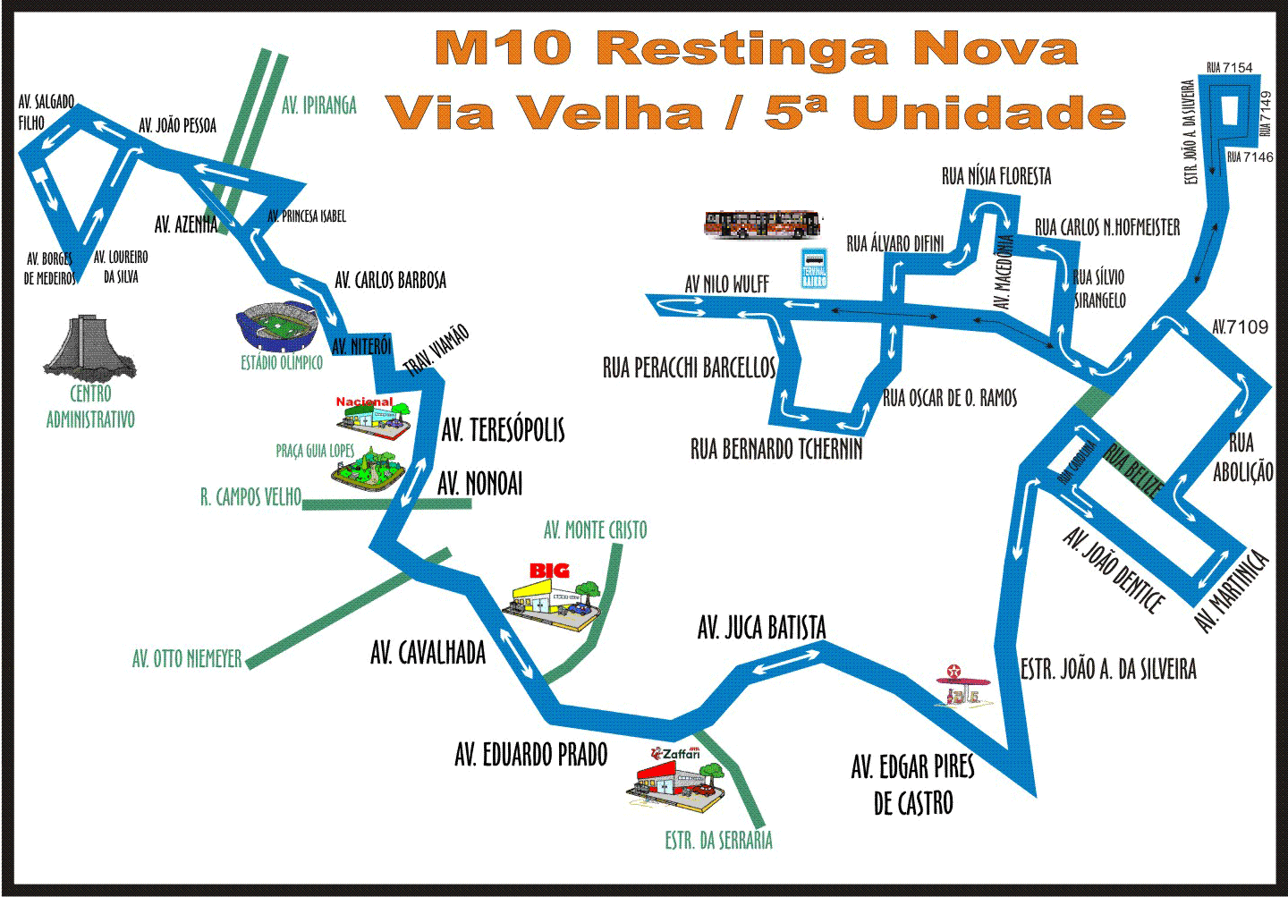 Rota da linha r10: horários, paradas e mapas - Rápida Restinga