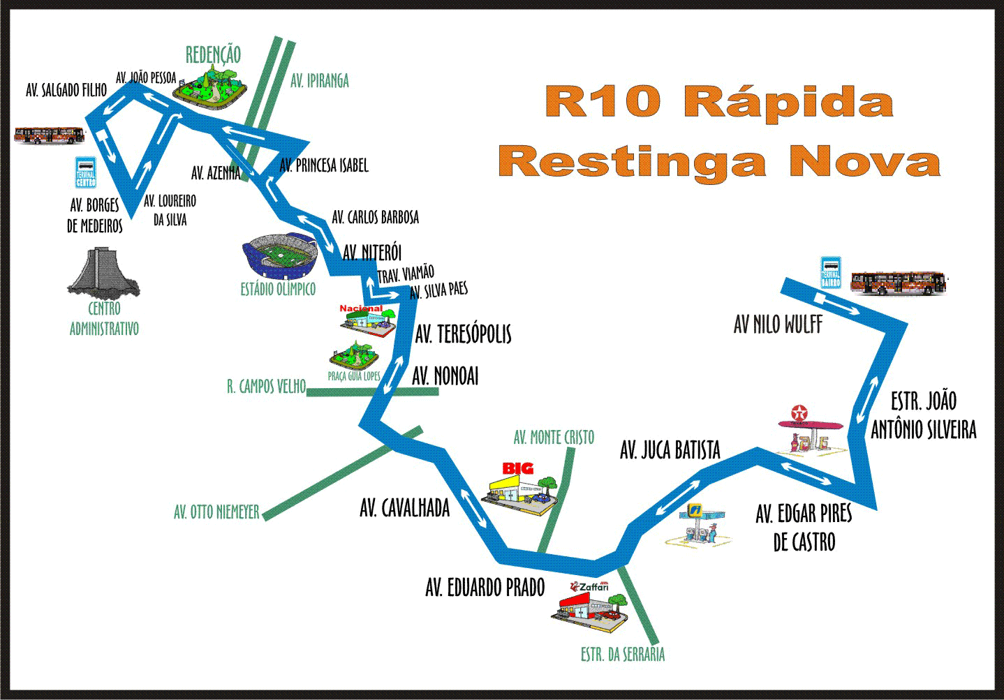 Rota da linha r10: horários, paradas e mapas - Cantão (Atualizado)